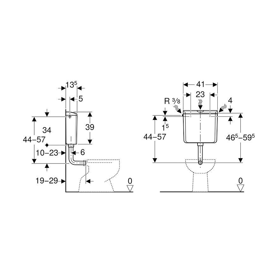 Geberit 136.610.11.1 - Splachovacia nádržka AP110 6/9 l alpská biela