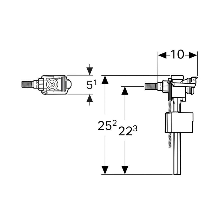 Geberit 136.702.00.3 - Napúšťací ventil pre splachovacie nádržky do omietky Typ 333