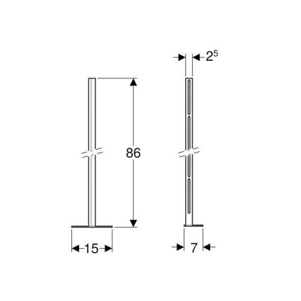 Geberit 457.872.26.1 - Sada stojín s pätovou doskou Kombifix 2 ks
