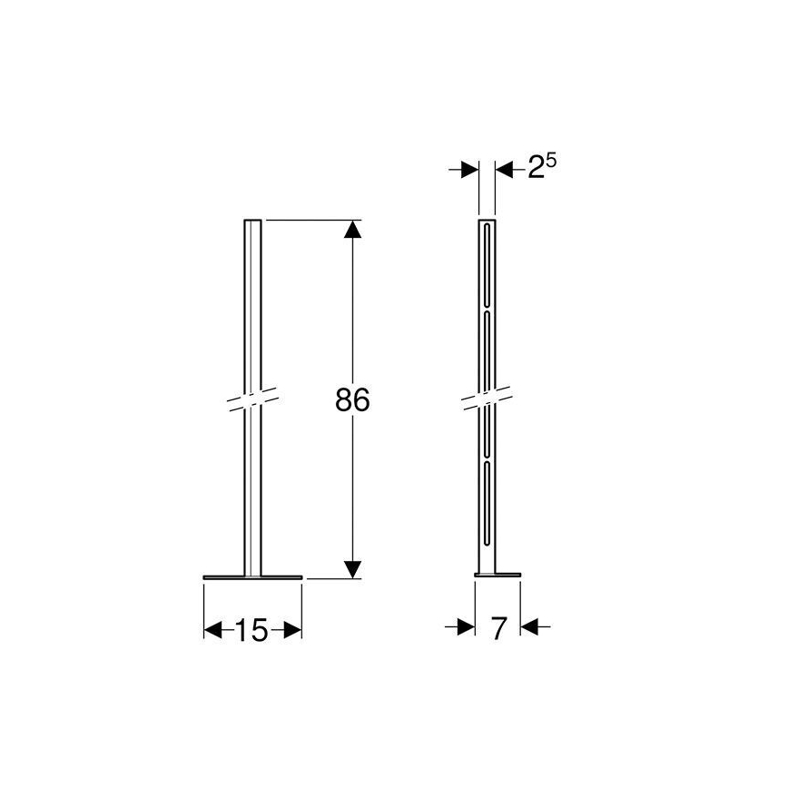 Geberit 457.872.26.1 - Sada stojín s pätovou doskou Kombifix 2 ks