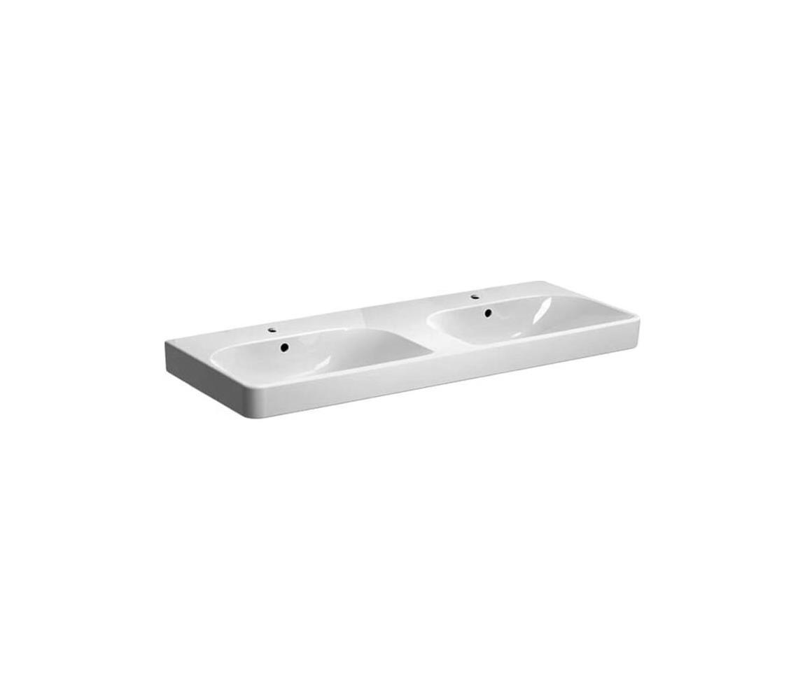 Geberit 500.223.01.1 - Závesné dvojité umývadlo Smyle Square 120x48 cm keramika/biela 500.223.01.1