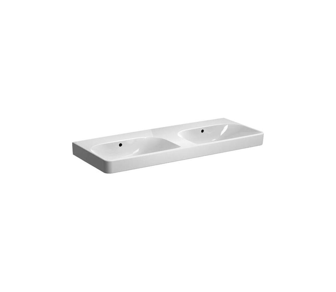 Geberit 500.224.01.1 - Závesné dvojité umývadlo Smyle Square 120x48 cm keramika/biela 500.224.01.1
