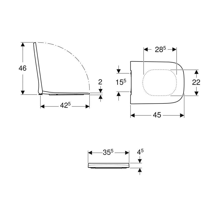 Geberit 500.238.01.1 - WC sedátko Smyle Square duroplast/biela