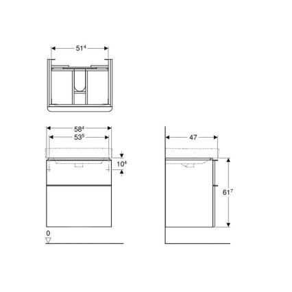 Geberit 500.352.00.1 - Kúpeľňová skrinka pod umývadlo Smyle Square 59x62x47 cm, biela