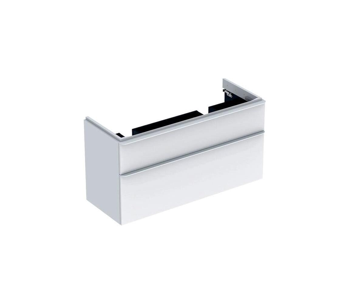 Geberit 500.356.00.1-Kúpeľňová skrinka pod dvojité umývadlo Smyle Square 61,7x118,4 cm biela 500.356.00.1