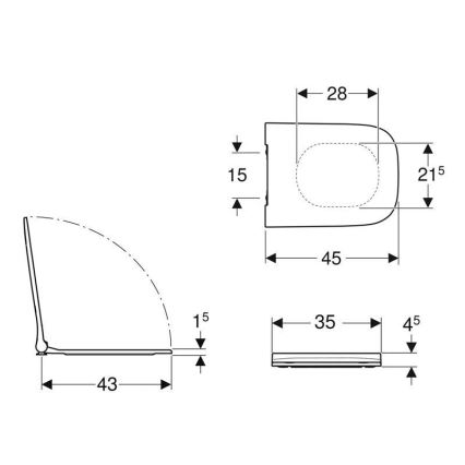Geberit 500.688.01.1 - WC sedadlo SoftClose Smyle Square duroplast/biela