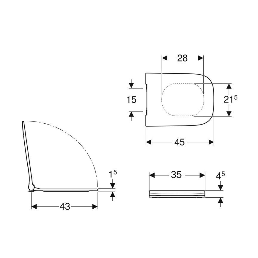 Geberit 500.688.01.1 - WC sedadlo SoftClose Smyle Square duroplast/biela