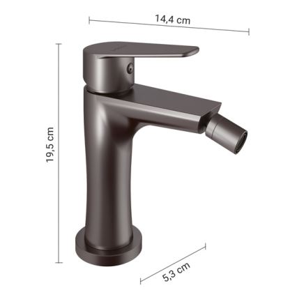 Gedy - Bidetová batéria COMO 19,5 cm metalická sivá
