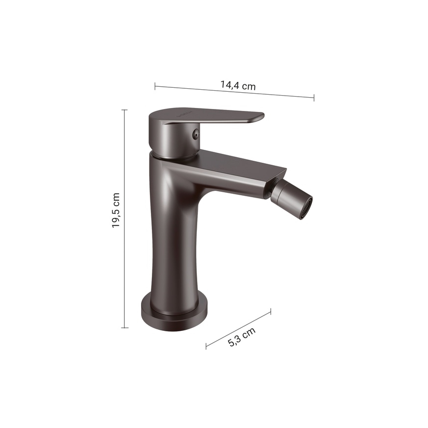 Gedy - Bidetová batéria COMO 19,5 cm metalická sivá