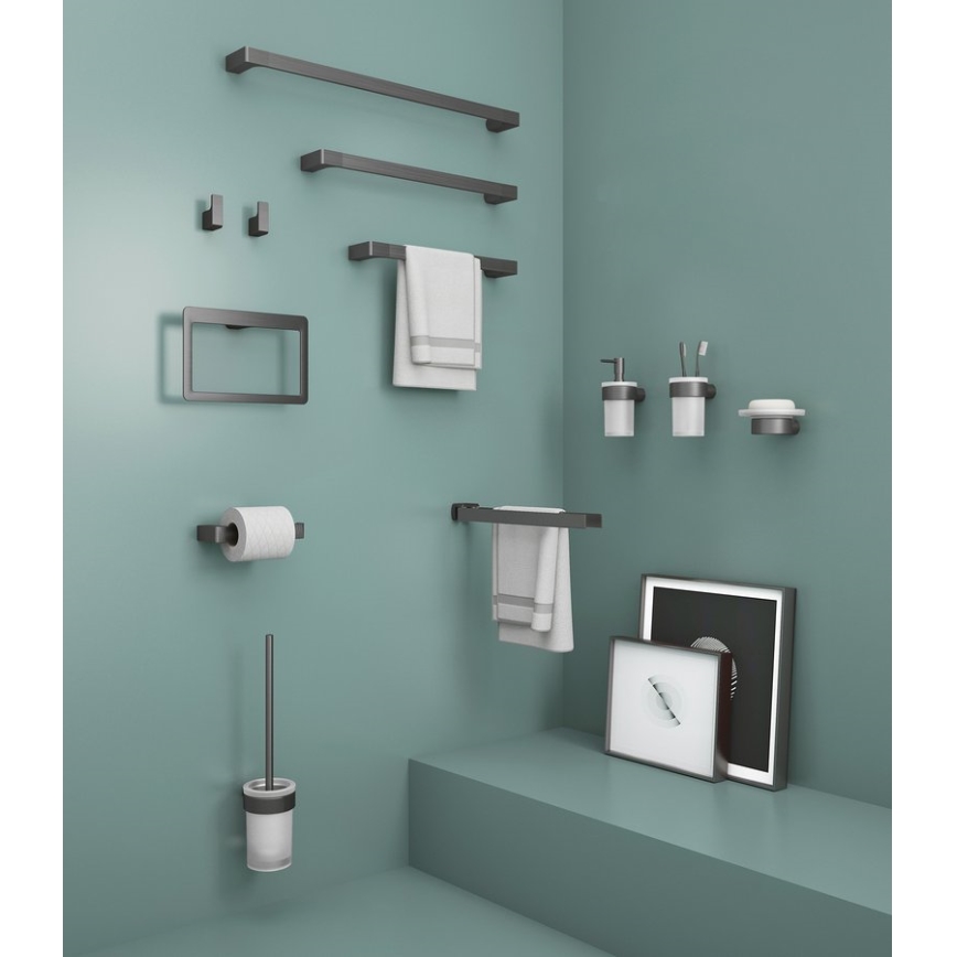 Gedy - Nástenná mydelnička PIRENEI mliečne sklo/metalická sivá