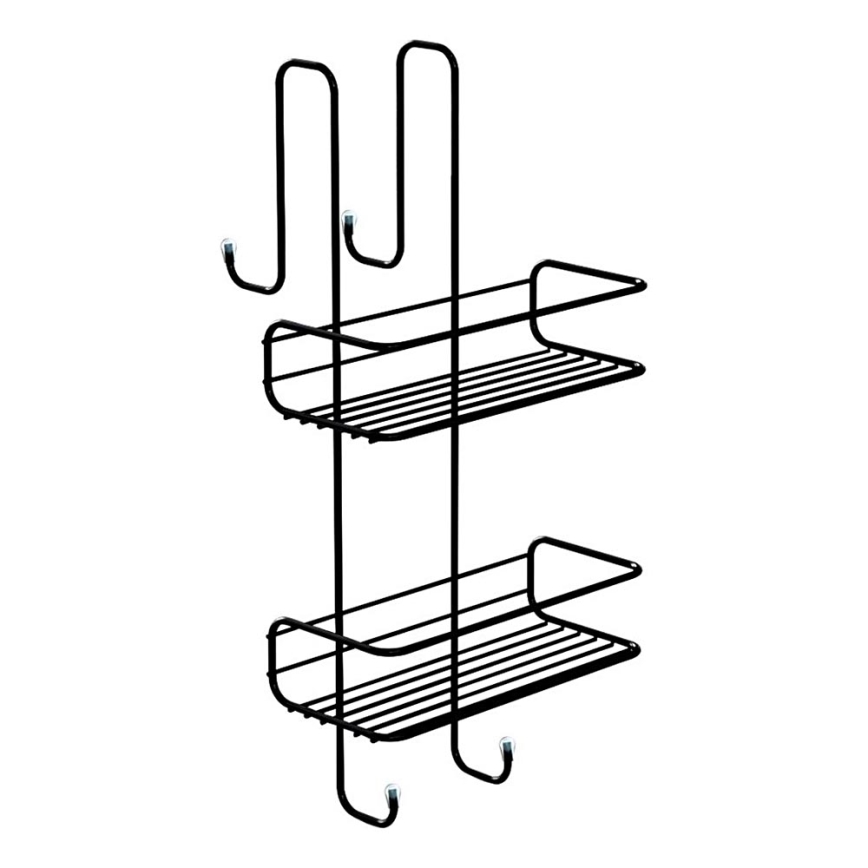 Gedy - Nástenná polica do sprchy CHROM LINE 49x24 cm matná čierna