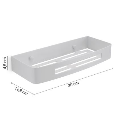 Gedy - Nástenná polica do sprchy SMART 30x12,8 cm biela