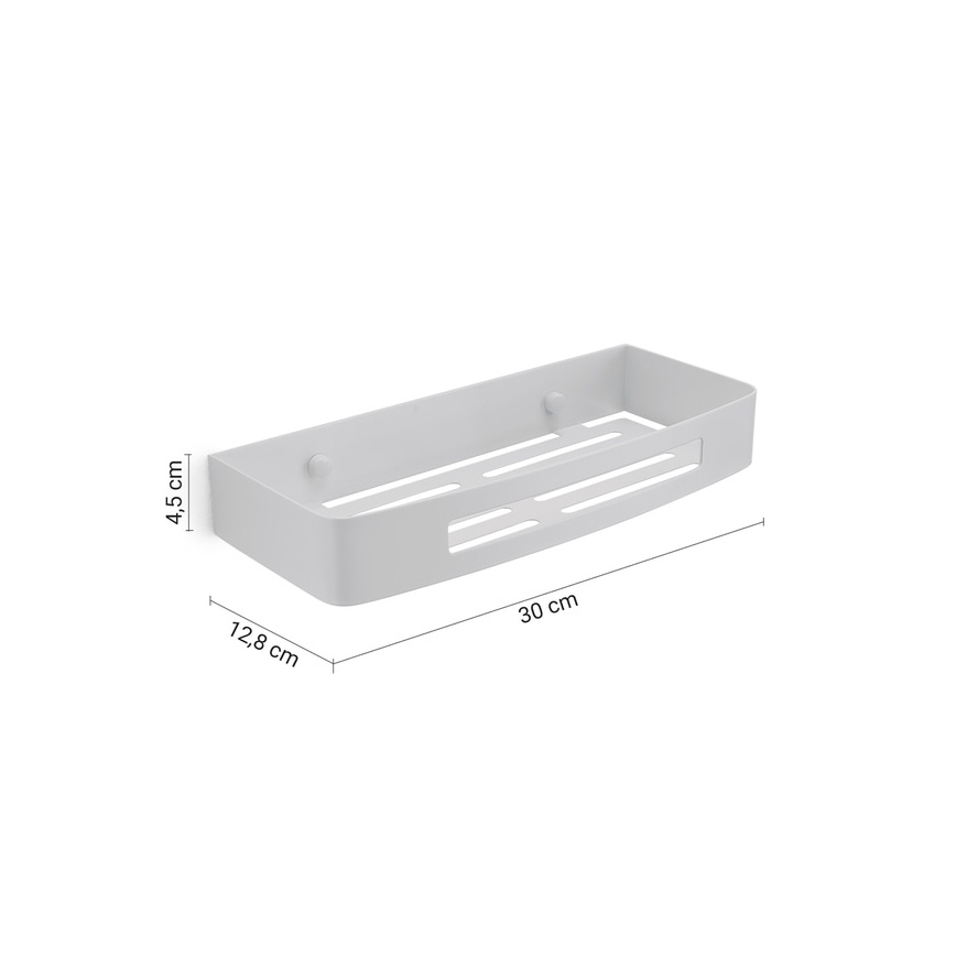 Gedy - Nástenná polica do sprchy SMART 30x12,8 cm biela