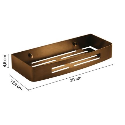 Gedy - Nástenná polica do sprchy SMART 30x12,8 cm bronzová