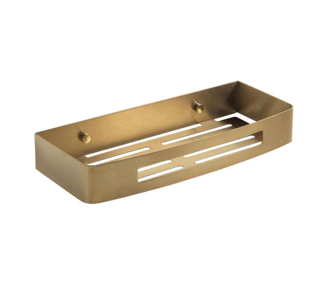 Gedy - Nástenná polica do sprchy SMART 30x12,8 cm matná zlatá 241788