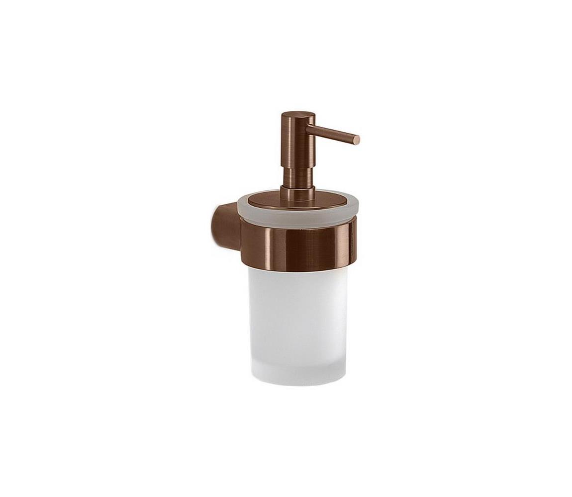 Gedy - Nástenný dávkovač mydla PIRENEI 140 ml mliečne sklo/bronzový PI8182