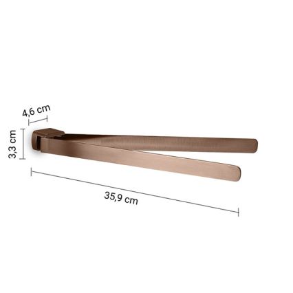 Gedy - Nástenný otočný vešiak na uteráky PIRENEI 36 cm bronzový