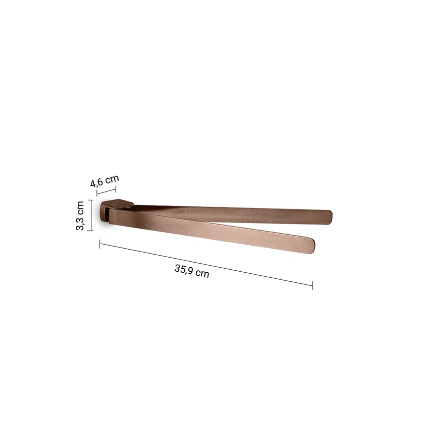 Gedy - Nástenný otočný vešiak na uteráky PIRENEI 36 cm bronzový