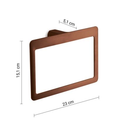 Gedy - Nástenný vešiak na uteráky PIRENEI 15x23 cm bronzový
