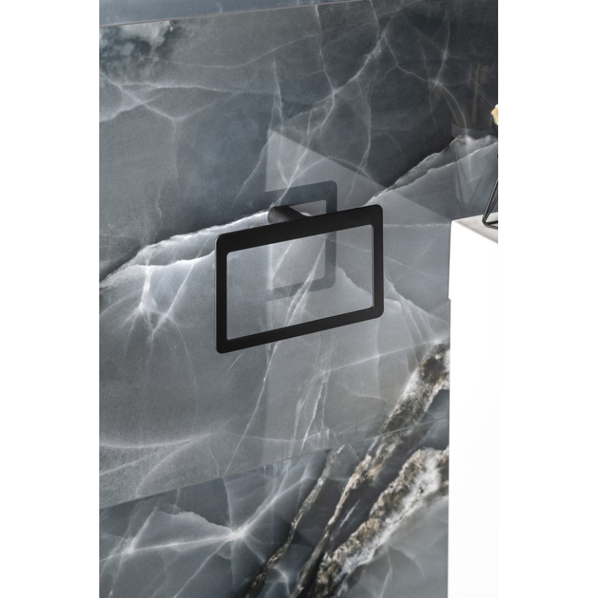 Gedy - Nástenný vešiak na uteráky PIRENEI 15x23 cm matná čierna