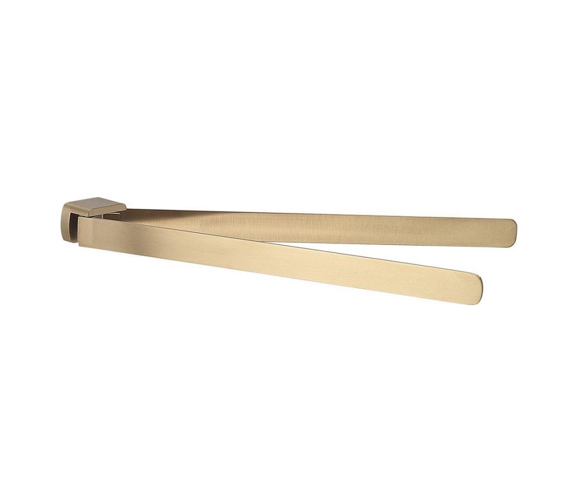 Gedy - Nástenný vešiak na uteráky PIRENEI 35,9 cm matná zlatá PI2388