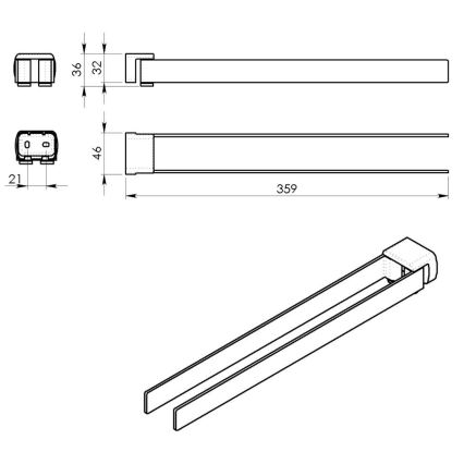 Gedy - Nástenný vešiak na uteráky PIRENEI 35,9 cm matná zlatá