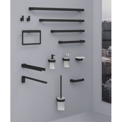 Gedy - Nástenný vešiak na uteráky PIRENEI 6,6x41 cm matná čierna