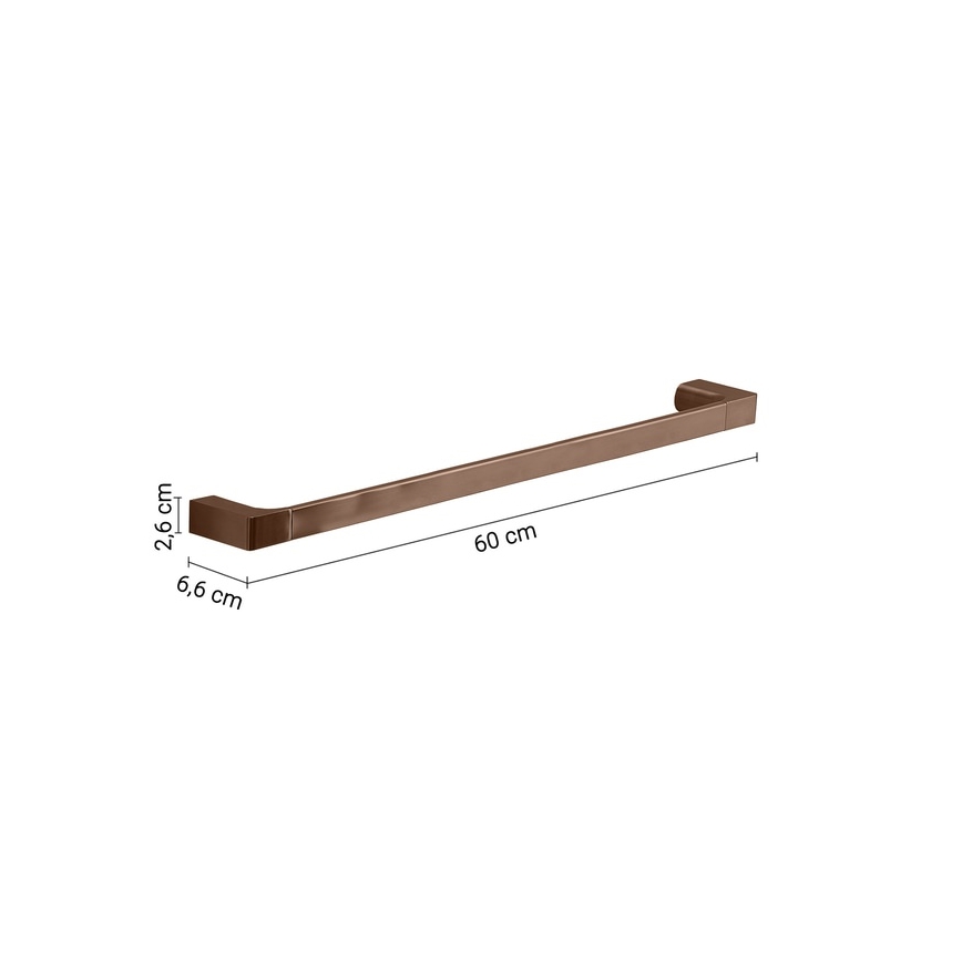 Gedy - Nástenný vešiak na uteráky PIRENEI 60 cm bronzový