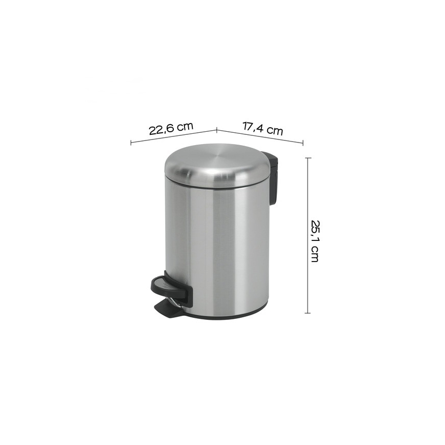 Gedy - Odpadkový kôš POTTY 3 l, nerezový, s tichým dovieraním
