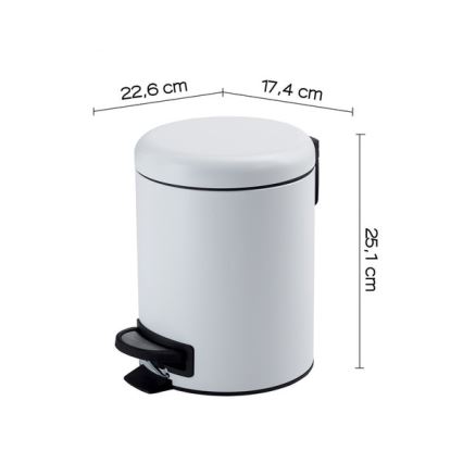 Gedy - Odpadkový kôš POTTY 3 l s tichým dovieraním, biela