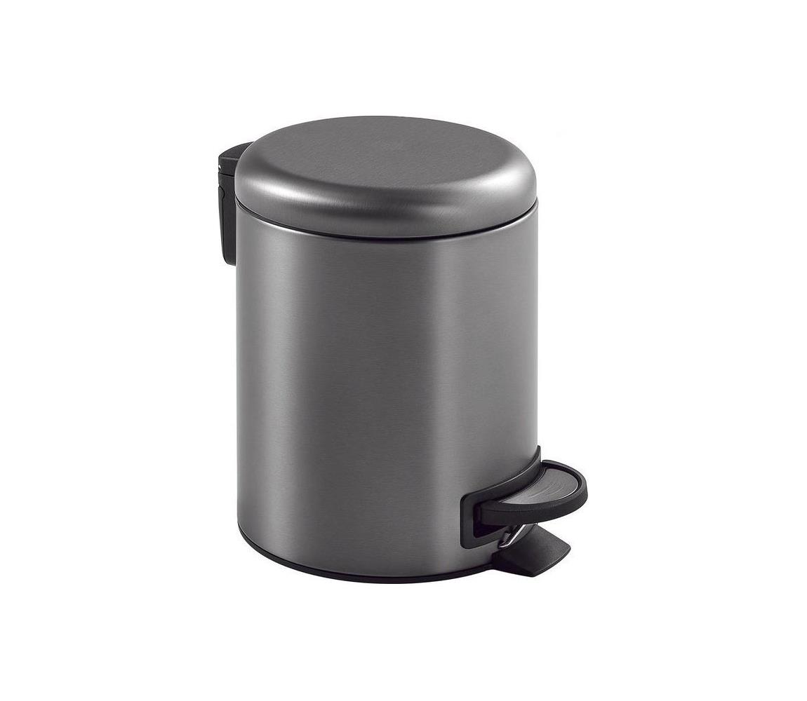 Gedy - odpadkový kôš POTTY 3 l s tichým zatváraním, metalická sivá 320981
