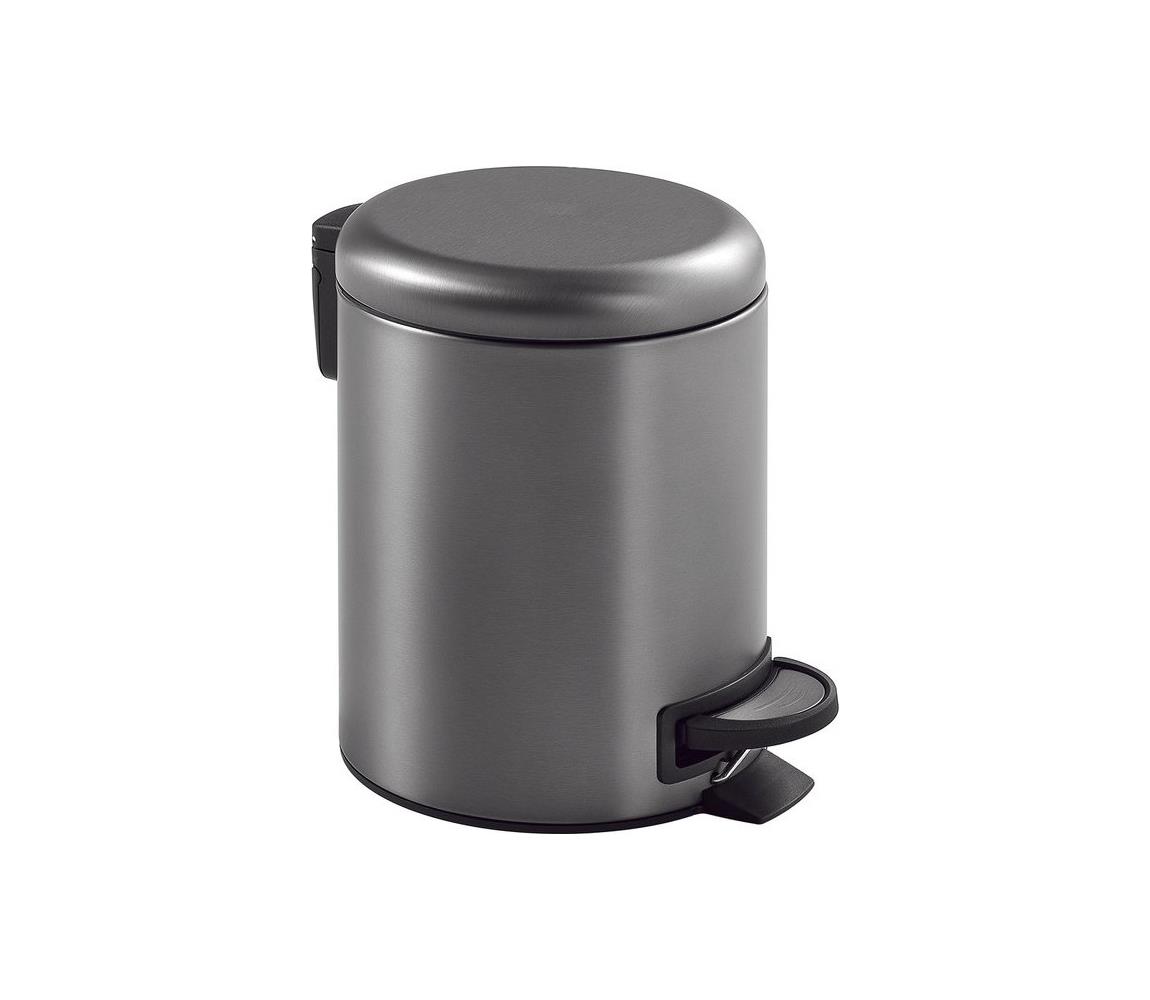 Gedy - Odpadkový kôš POTTY 5 l s tichým zatváraním, metalicky sivý 330981