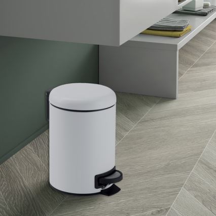 Gedy - Odpadkový kôš POTTY 5 l, tiché zatváranie, biela