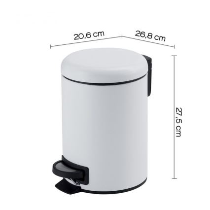 Gedy - Odpadkový kôš POTTY 5 l, tiché zatváranie, biela