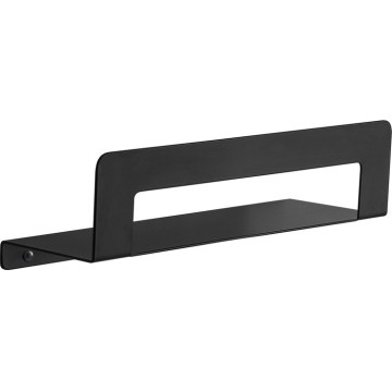 Gedy - Polica s vešiakom na uteráky CLEO 30 cm matná čierna