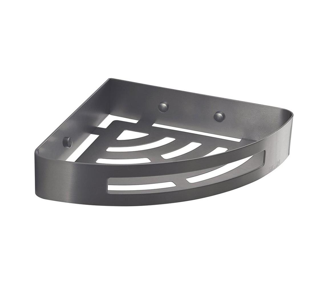 Gedy - Rohová polica do sprchy SMART 21x4,5 cm metalická sivá 247981