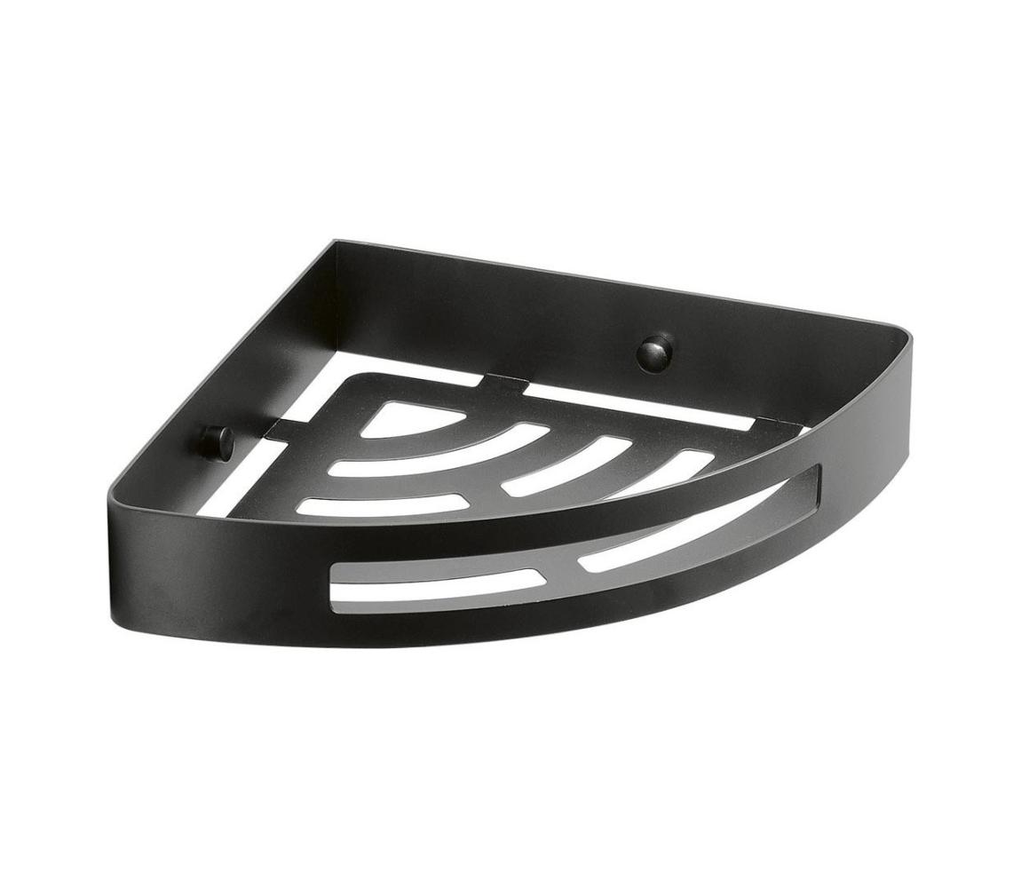 Gedy - Rohová polička do sprchy SMART 21x4,5 cm matná čierna 247914