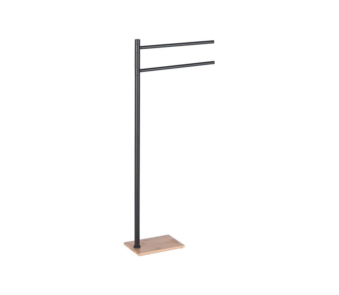Gedy - Stojan na uteráky TRILLY 83,5 cm matná čierna/bambus TR3141