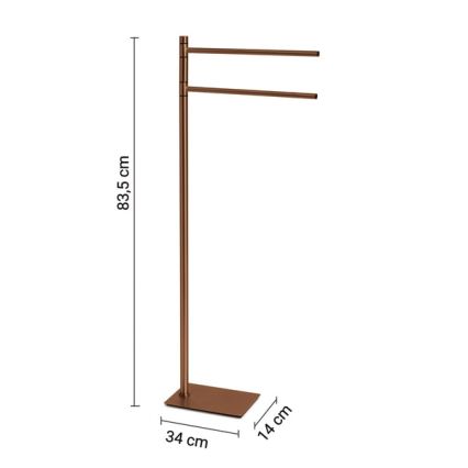 Gedy - Stojan s vešiakom na uteráky TRILLY 83,5 cm bronzový