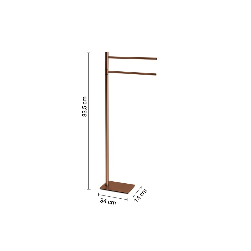 Gedy - Stojan s vešiakom na uteráky TRILLY 83,5 cm bronzový