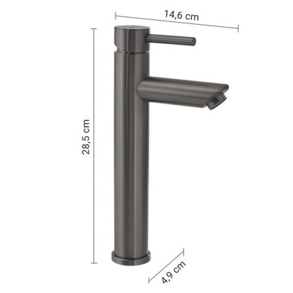 Gedy - Umývadlová batéria ALTO 28,5 cm metalicky sivá