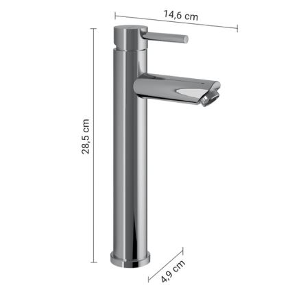 Gedy - Umývadlová batéria ALTO HIGH 28,5 cm lesklý chróm
