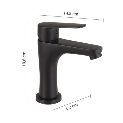 Gedy - Umývadlová batéria COMO 19,6 cm matná čierna