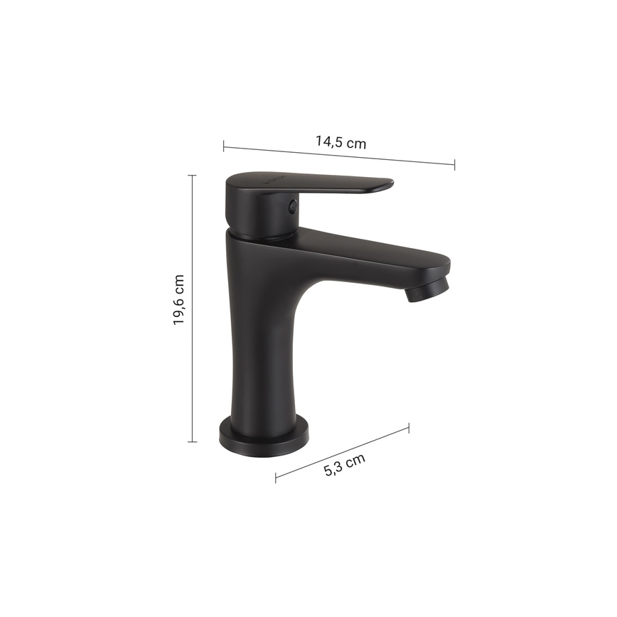 Gedy - Umývadlová batéria COMO 19,6 cm matná čierna