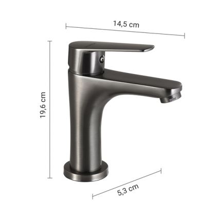 Gedy - Umývadlová batéria COMO 19,6 cm metalická sivá
