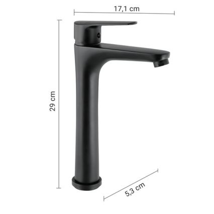 Gedy - Umývadlová batéria COMO 29 cm matná čierna