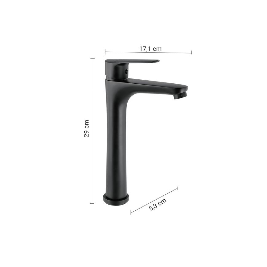 Gedy - Umývadlová batéria COMO 29 cm matná čierna