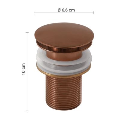 Gedy - Umývadlová vpusť CLICK-CLACK, priemer 6,6 cm, bronzová