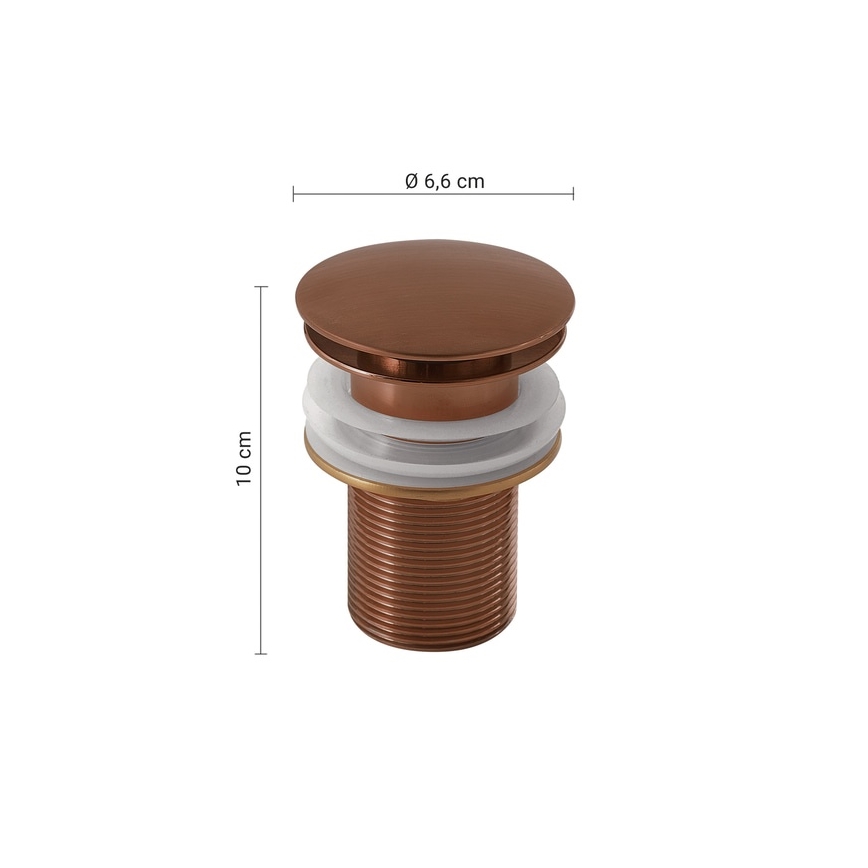 Gedy - Umývadlová vpusť CLICK-CLACK, priemer 6,6 cm, bronzová