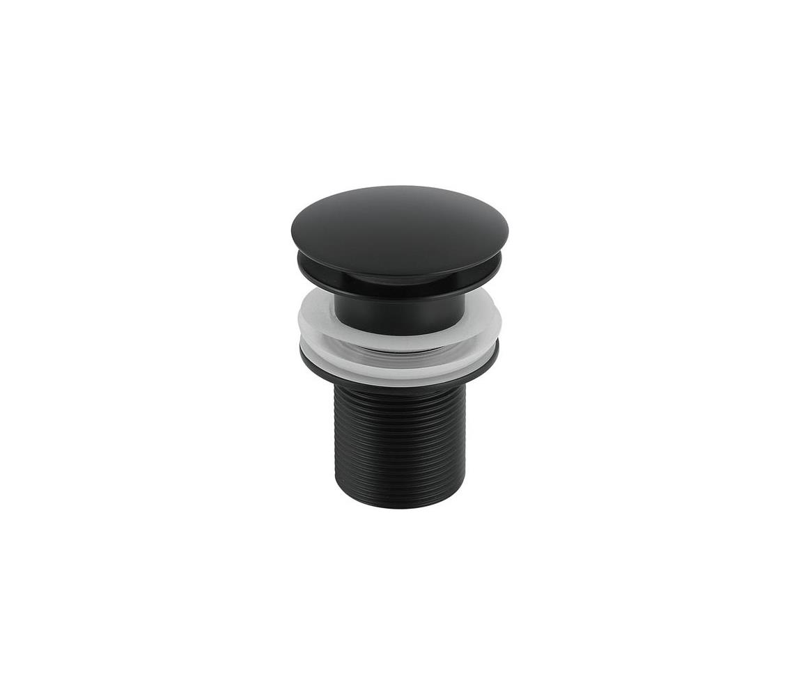 Gedy - Umývadlová výpusť CLICK-CLACK pr. 6,6 cm matná čierna MXCC0300